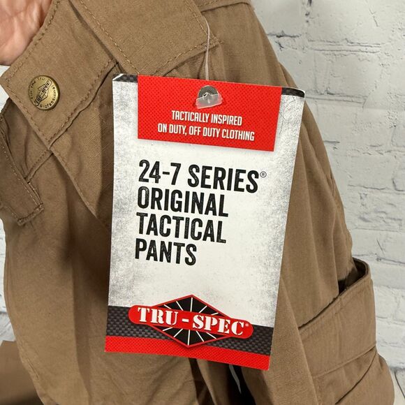 TrueSpec 24-7 Khaki Tactical Pants Women Size 8 X 32 Ripstop Cargo Pockets - Picture 15 of 15
